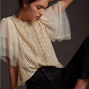 Anthropologie Let me Be Sequence Top